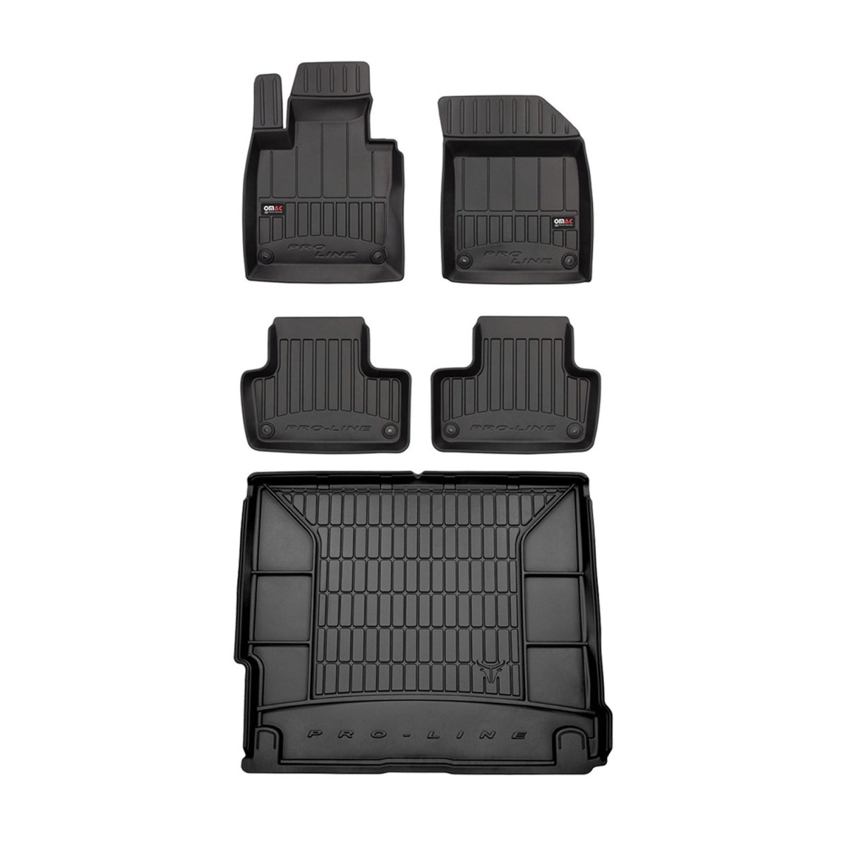 Volvo XC60 Floor-Trunk Mats - Omac - 3D Premium - Black - 2018-2025